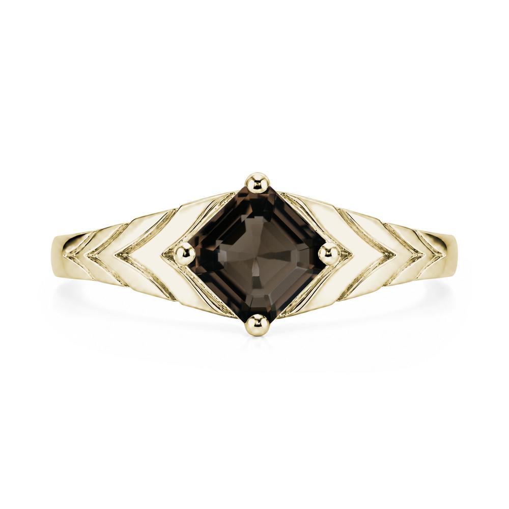 Kite Set Princess Cut Sapphire Statement Ring - LUO Jewelry #gemstone_Smoky Quartz