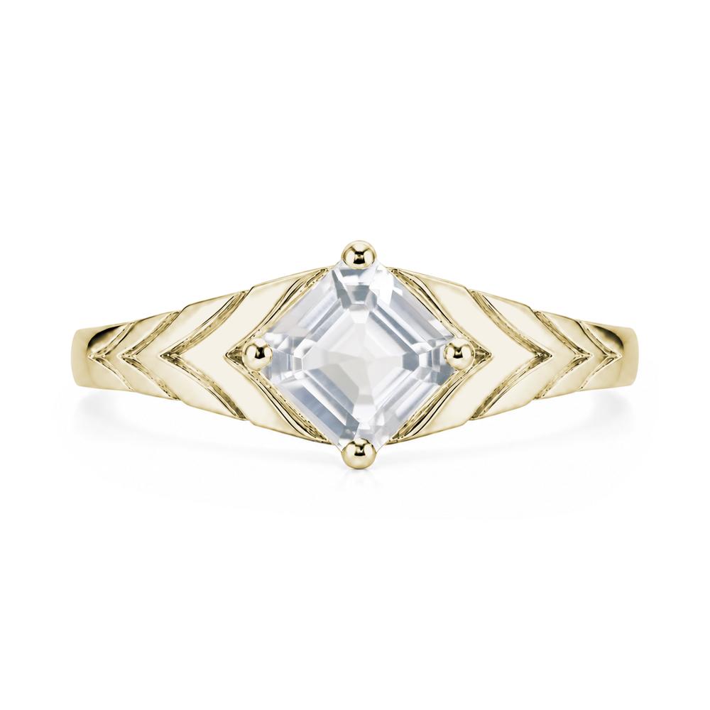 Kite Set Princess Cut Sapphire Statement Ring - LUO Jewelry #gemstone_White Topaz