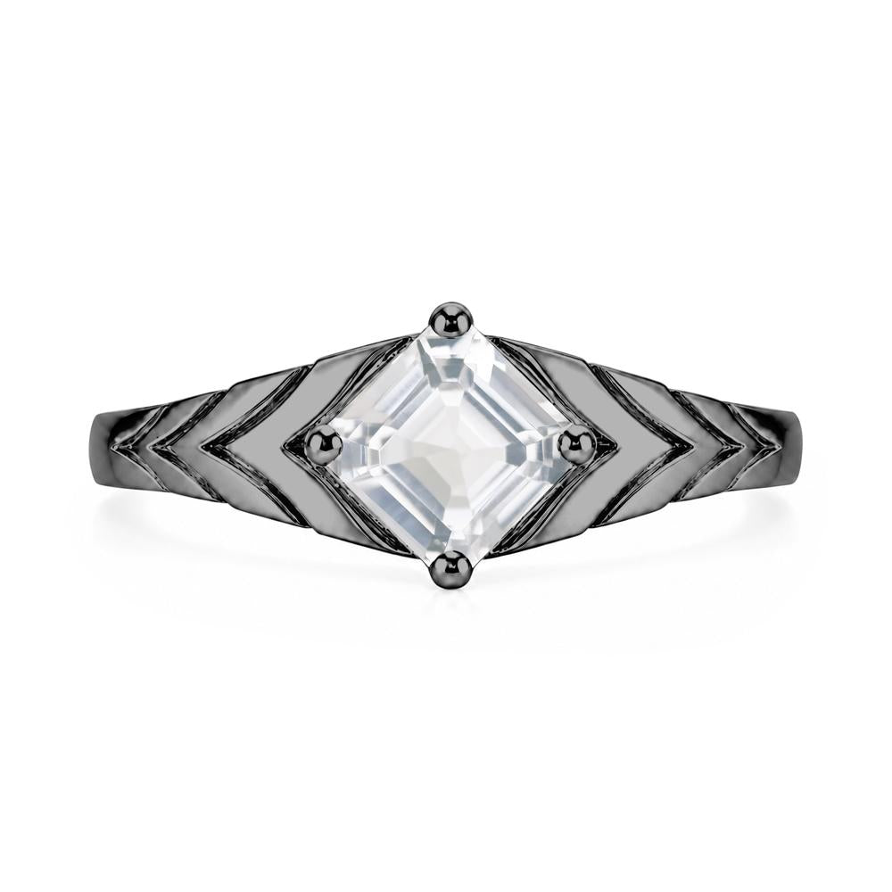Kite Set Princess Cut Sapphire Statement Ring - LUO Jewelry #gemstone_White Topaz