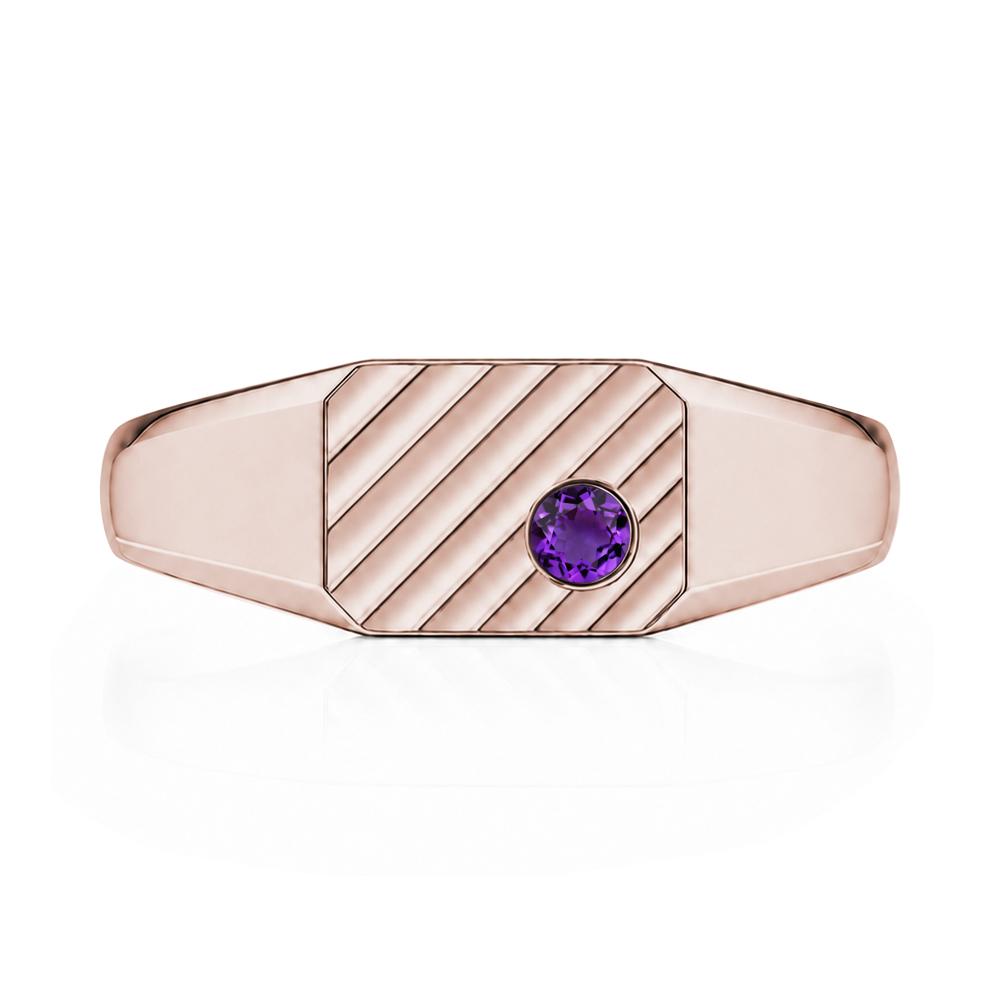 Petite Emerald Mens Signet Ring - LUO Jewelry #gemstone_Amethyst