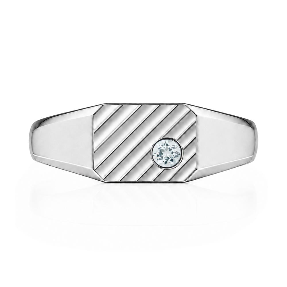 Petite Emerald Mens Signet Ring - LUO Jewelry #gemstone_Aquamarine