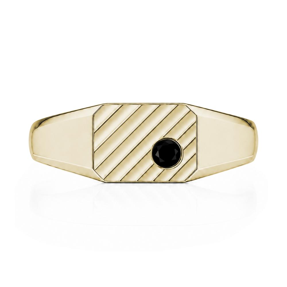 Petite Emerald Mens Signet Ring - LUO Jewelry #gemstone_Black Spinel