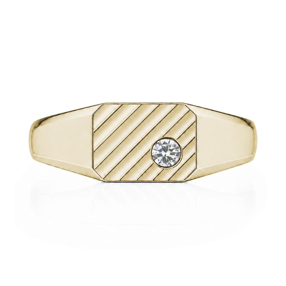Petite Emerald Mens Signet Ring - LUO Jewelry #gemstone_Cubic Zirconia