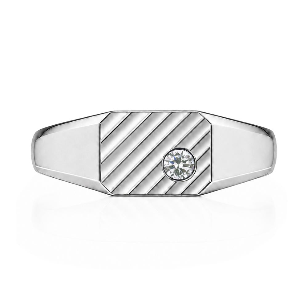 Petite Emerald Mens Signet Ring - LUO Jewelry #gemstone_Cubic Zirconia