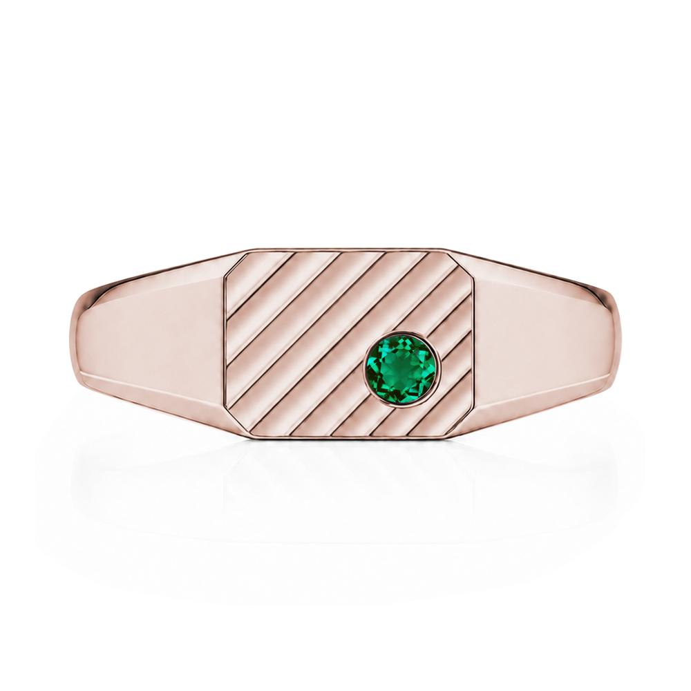 Petite Emerald Mens Signet Ring - LUO Jewelry #gemstone_Emerald