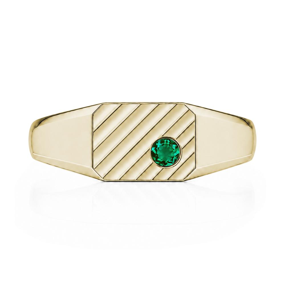 Petite Emerald Mens Signet Ring - LUO Jewelry #gemstone_Emerald