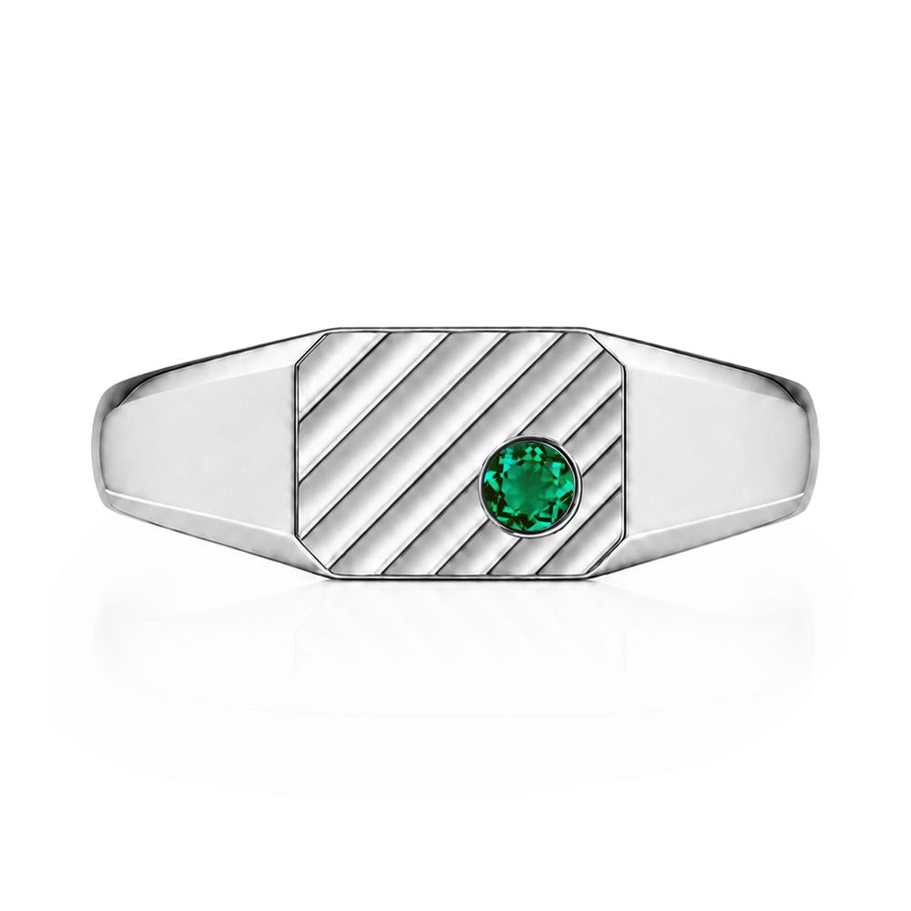 Petite Emerald Mens Signet Ring - LUO Jewelry #gemstone_Emerald