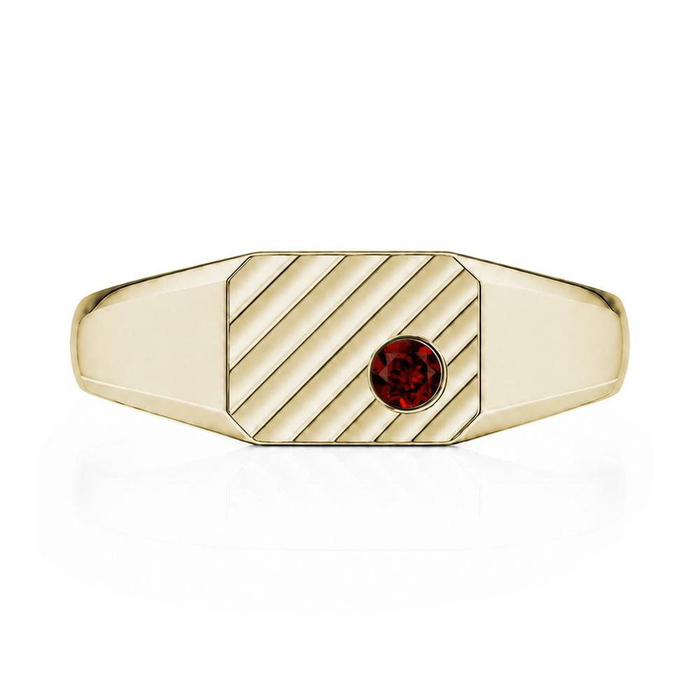 Petite Emerald Mens Signet Ring - LUO Jewelry #gemstone_Garnet