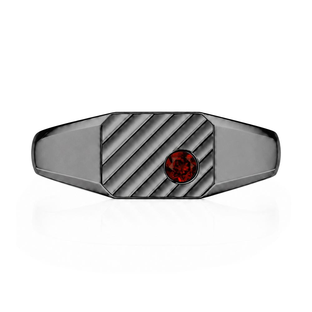 Petite Emerald Mens Signet Ring - LUO Jewelry #gemstone_Garnet