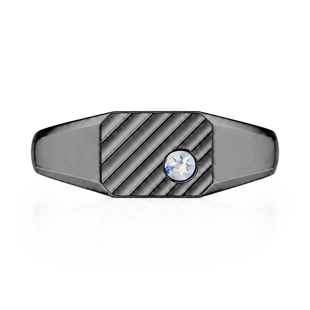 Petite Emerald Mens Signet Ring - LUO Jewelry #gemstone_Moonstone