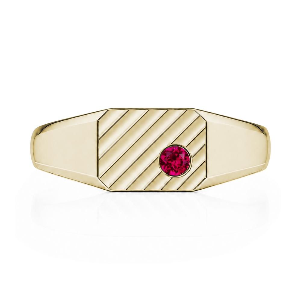 Petite Emerald Mens Signet Ring - LUO Jewelry #gemstone_Ruby