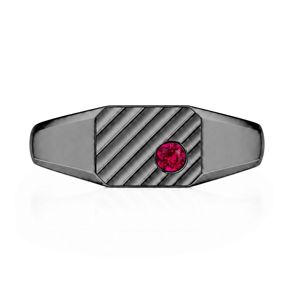 Petite Emerald Mens Signet Ring - LUO Jewelry #gemstone_Ruby
