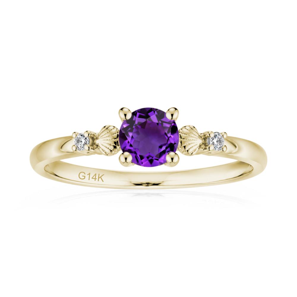 Round Shaped Amethyst Conch Ring - LUO Jewelry #gemstone_Amethyst