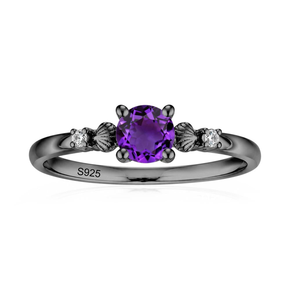 Round Shaped Amethyst Conch Ring - LUO Jewelry #gemstone_Amethyst