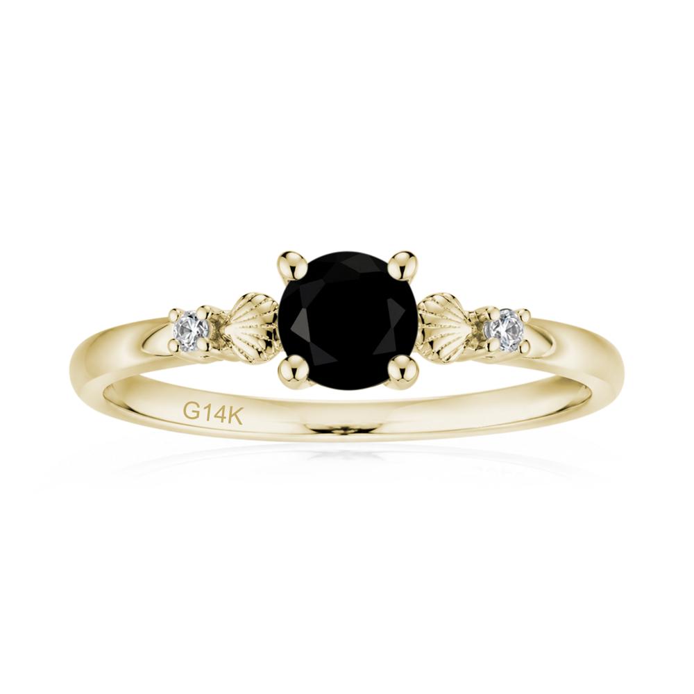 Round Shaped Amethyst Conch Ring - LUO Jewelry #gemstone_Black Spinel