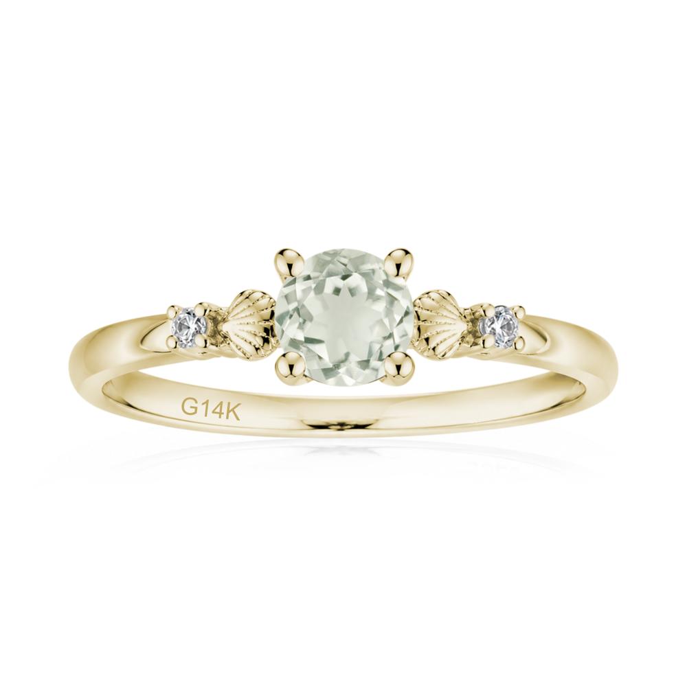 Round Shaped Amethyst Conch Ring - LUO Jewelry #gemstone_Green Amethyst