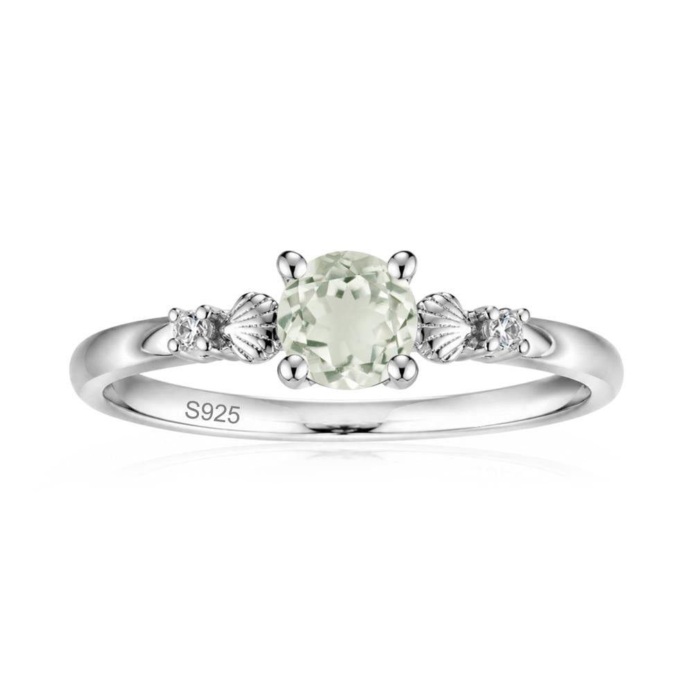 Round Shaped Amethyst Conch Ring - LUO Jewelry #gemstone_Green Amethyst