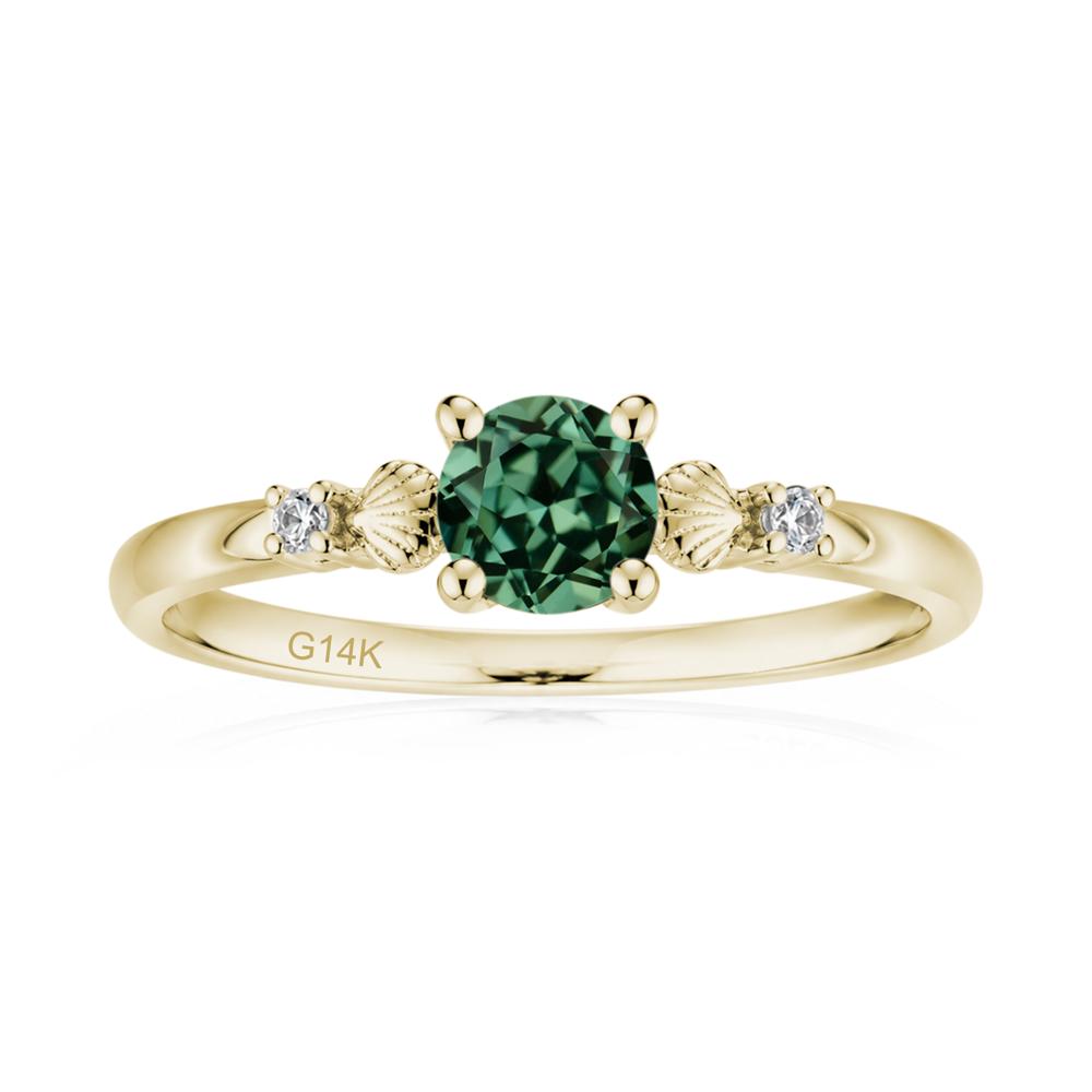 Round Shaped Amethyst Conch Ring - LUO Jewelry #gemstone_Green Sapphire