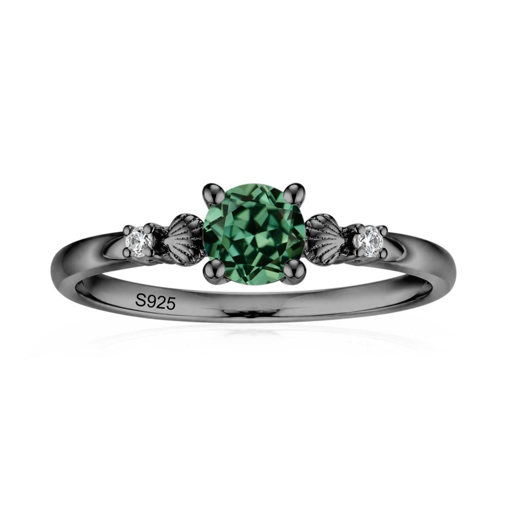 Round Shaped Amethyst Conch Ring - LUO Jewelry #gemstone_Green Sapphire