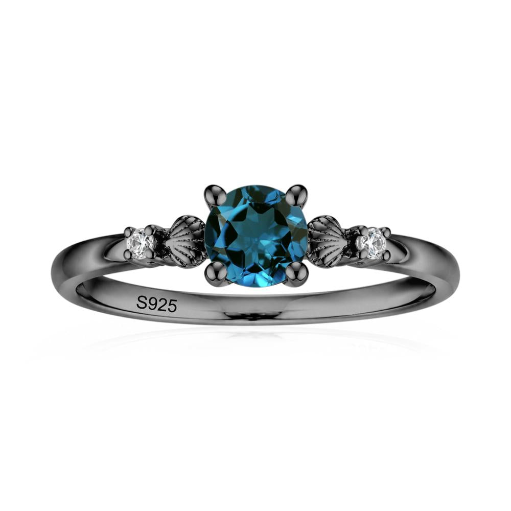 Round Shaped Amethyst Conch Ring - LUO Jewelry #gemstone_London Blue Topaz