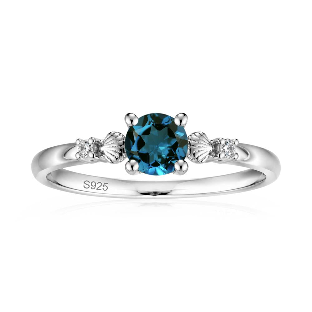 Round Shaped Amethyst Conch Ring - LUO Jewelry #gemstone_London Blue Topaz