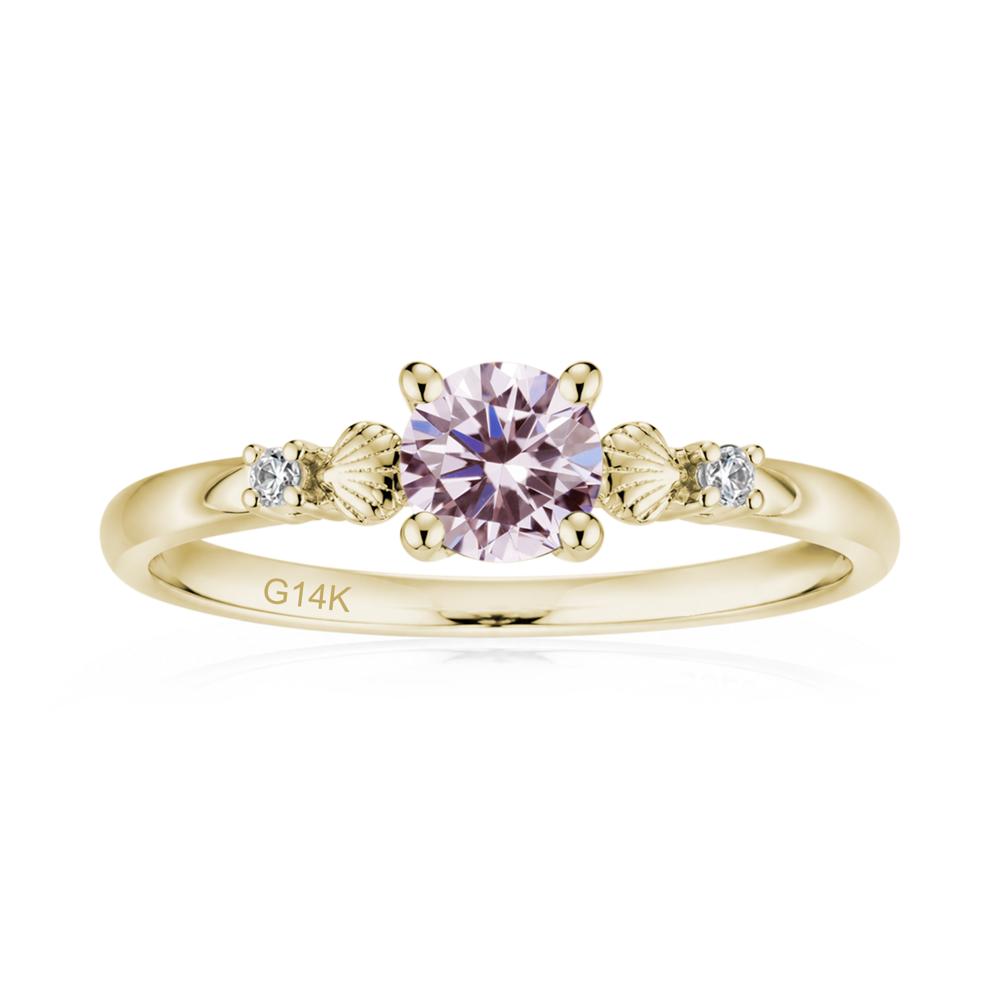 Round Shaped Amethyst Conch Ring - LUO Jewelry #gemstone_Pink Cubic Zirconia
