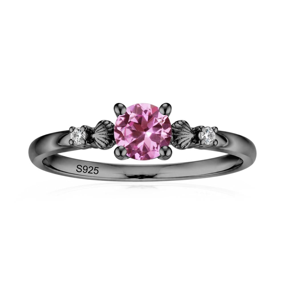 Round Shaped Amethyst Conch Ring - LUO Jewelry #gemstone_Pink Sapphire