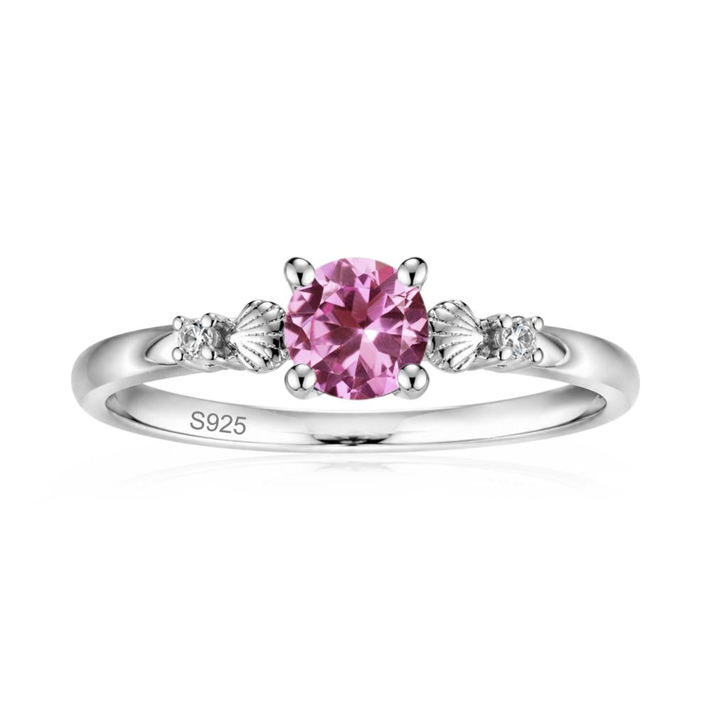 Round Shaped Amethyst Conch Ring - LUO Jewelry #gemstone_Pink Sapphire