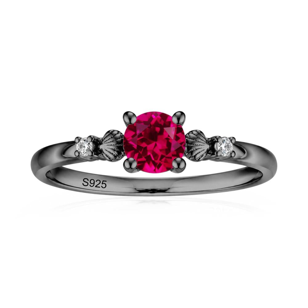 Round Shaped Amethyst Conch Ring - LUO Jewelry #gemstone_Ruby