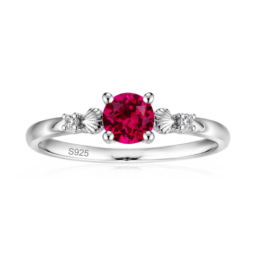 Round Shaped Amethyst Conch Ring - LUO Jewelry #gemstone_Ruby