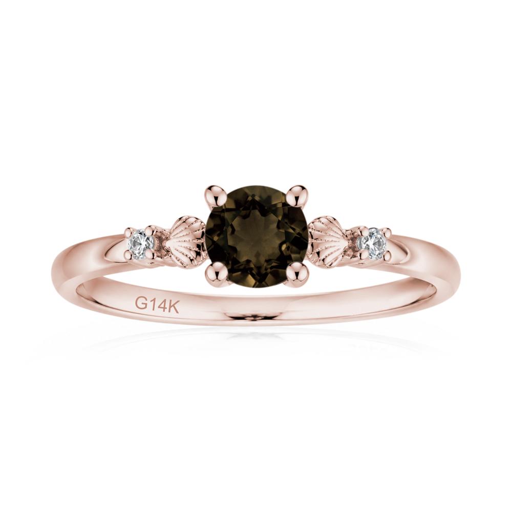 Round Shaped Amethyst Conch Ring - LUO Jewelry #gemstone_Smoky Quartz