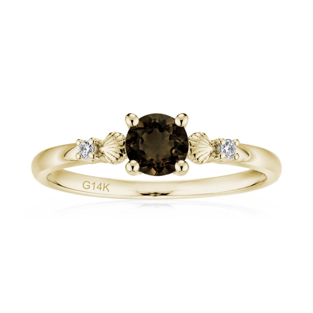 Round Shaped Amethyst Conch Ring - LUO Jewelry #gemstone_Smoky Quartz