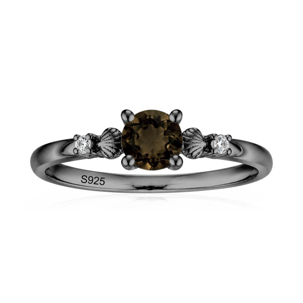 Round Shaped Amethyst Conch Ring - LUO Jewelry #gemstone_Smoky Quartz