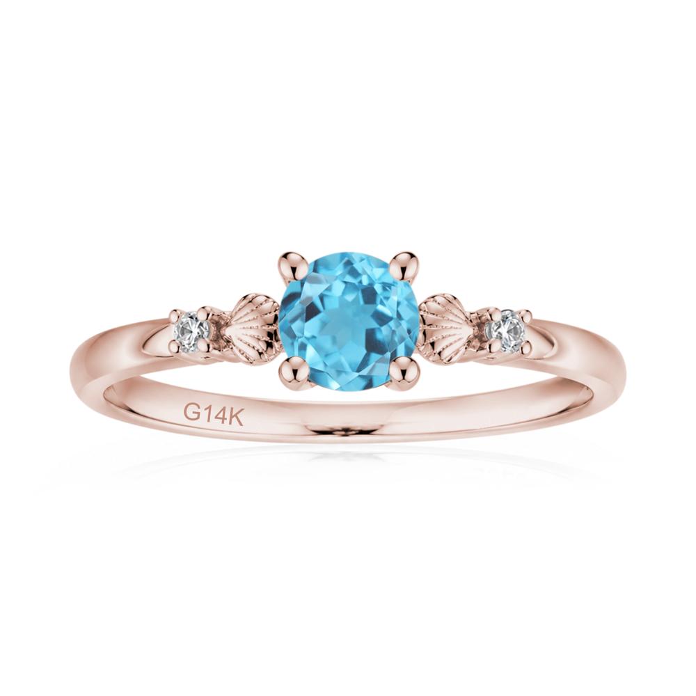 Round Shaped Amethyst Conch Ring - LUO Jewelry #gemstone_Swiss Blue Topaz