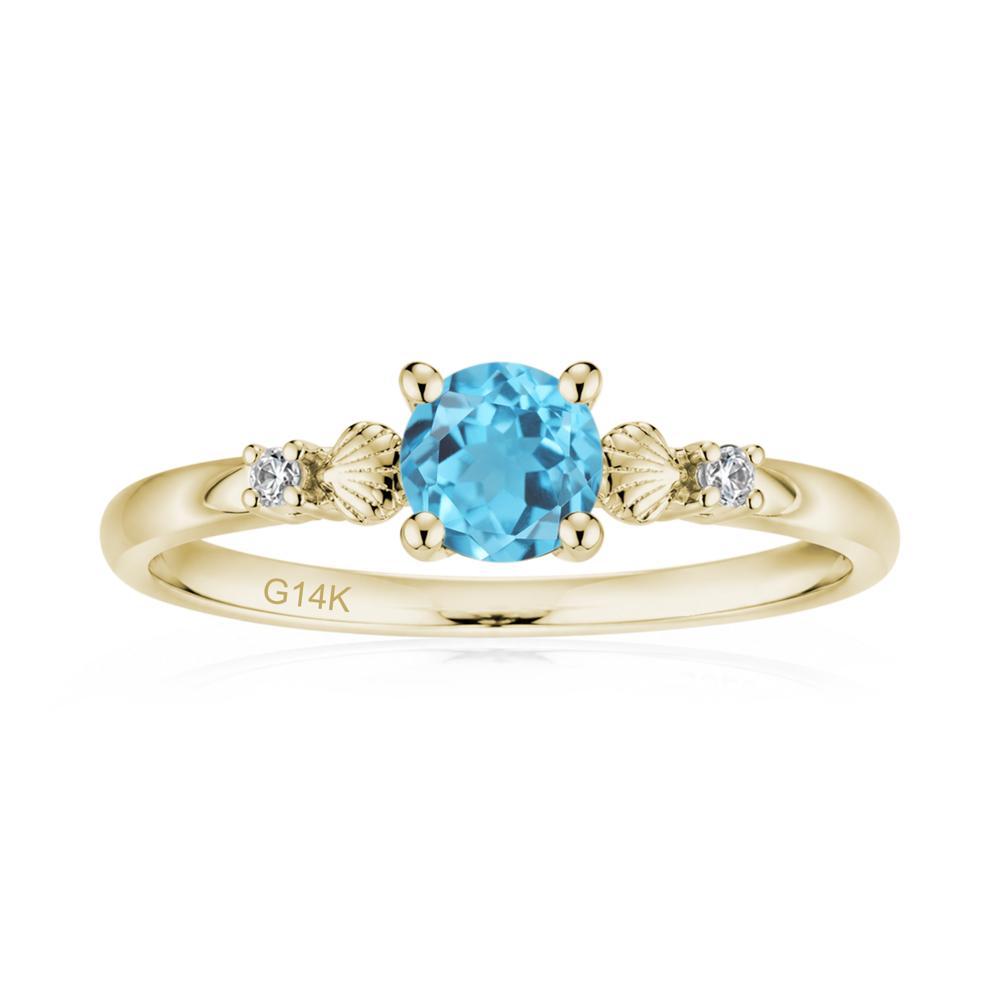 Round Shaped Amethyst Conch Ring - LUO Jewelry #gemstone_Swiss Blue Topaz