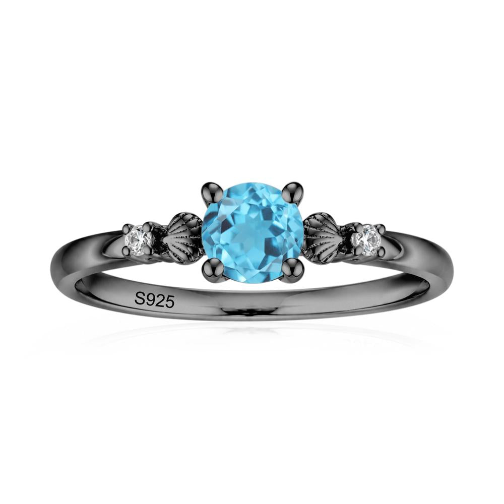 Round Shaped Amethyst Conch Ring - LUO Jewelry #gemstone_Swiss Blue Topaz