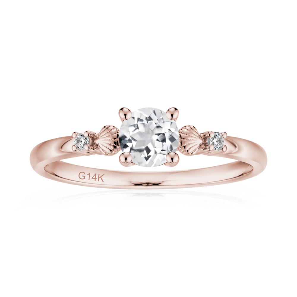 Round Shaped Amethyst Conch Ring - LUO Jewelry #gemstone_White Topaz