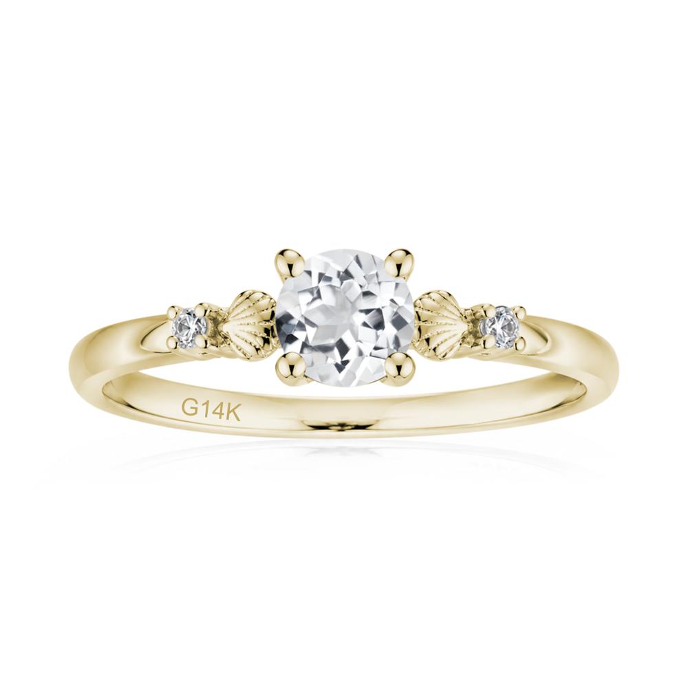 Round Shaped Amethyst Conch Ring - LUO Jewelry #gemstone_White Topaz
