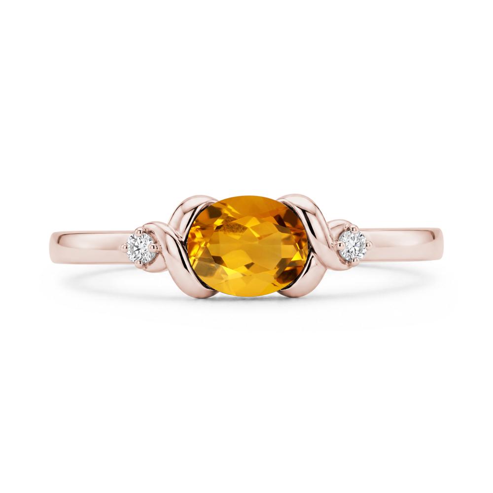 East West Oval Shaped Sapphire Twisted Ring - LUO Jewelry #gemstone_Citrine