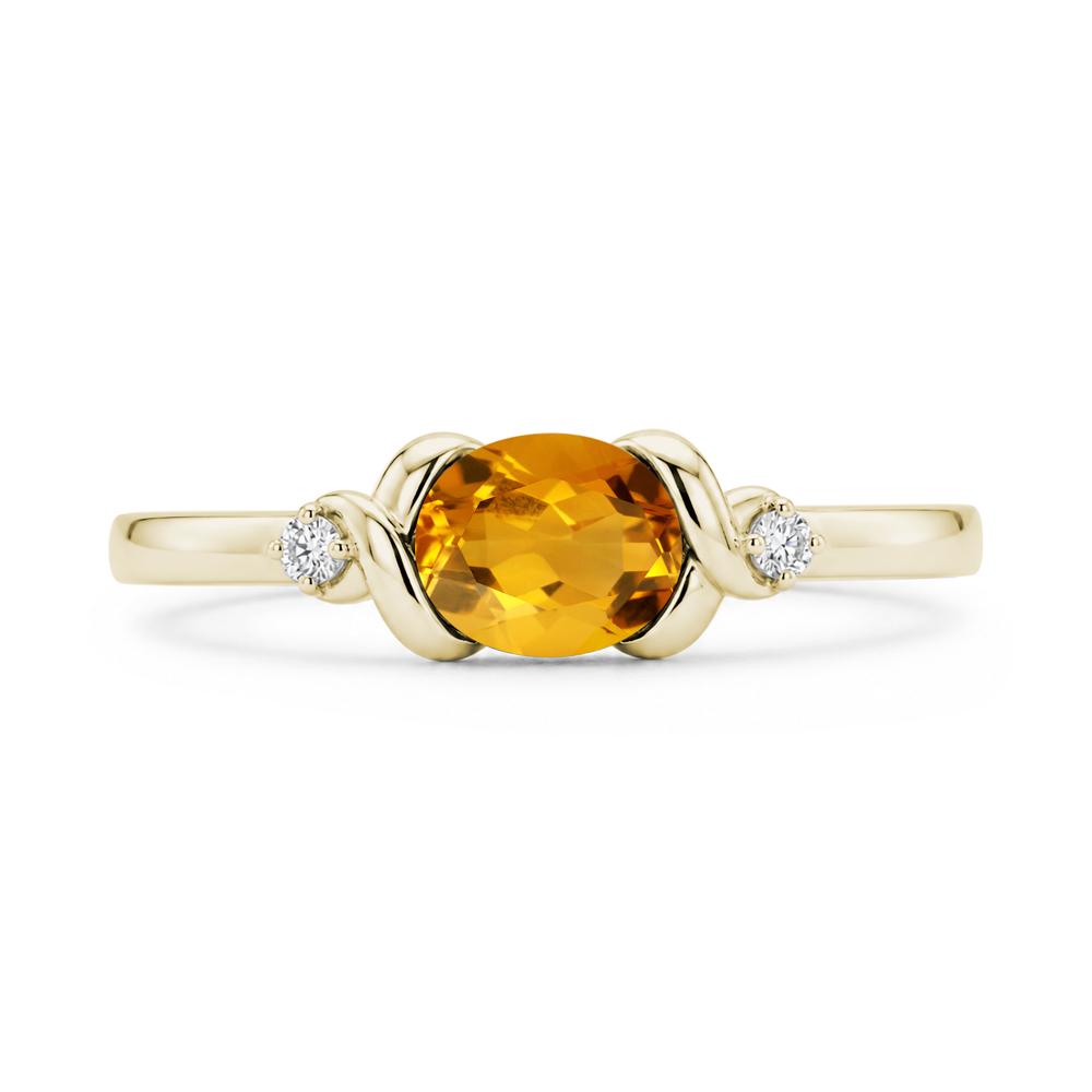 East West Oval Shaped Sapphire Twisted Ring - LUO Jewelry #gemstone_Citrine