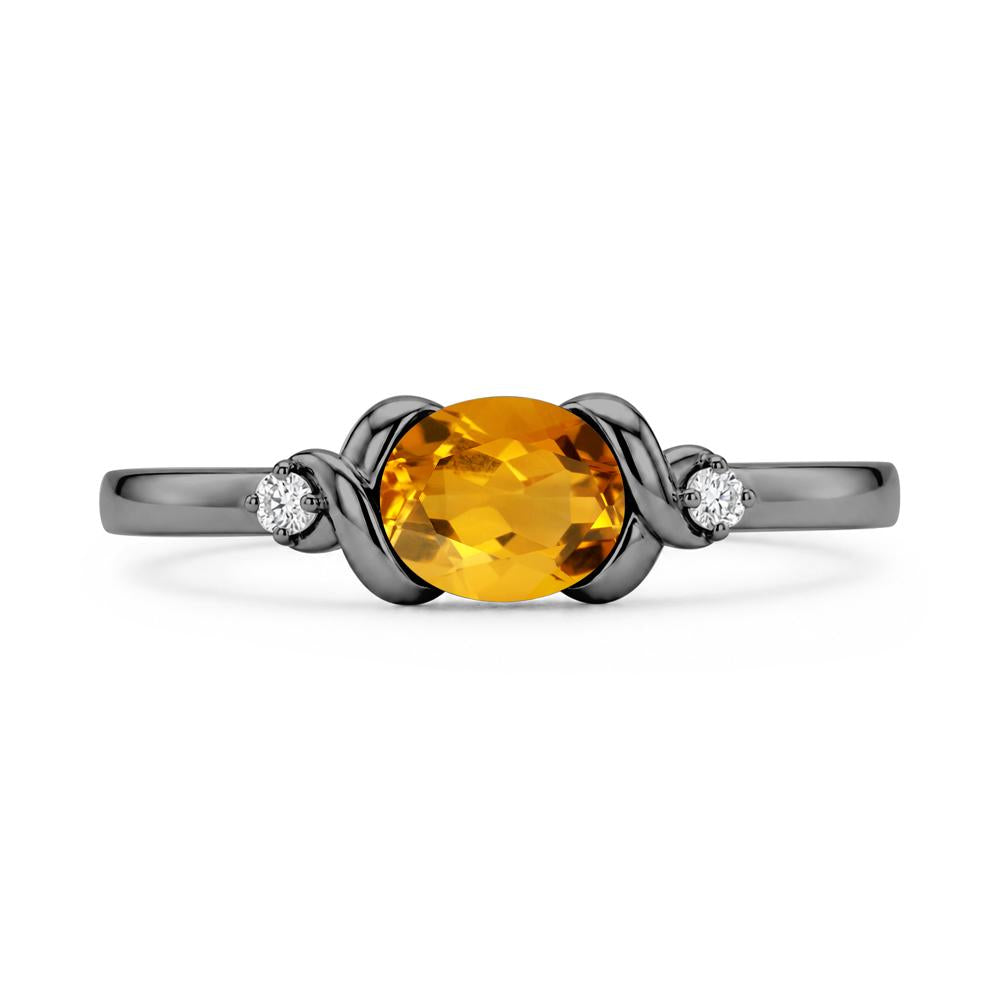 East West Oval Shaped Sapphire Twisted Ring - LUO Jewelry #gemstone_Citrine