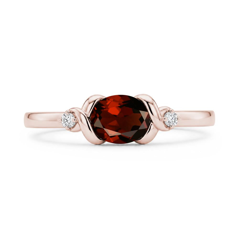 East West Oval Shaped Sapphire Twisted Ring - LUO Jewelry #gemstone_Garnet