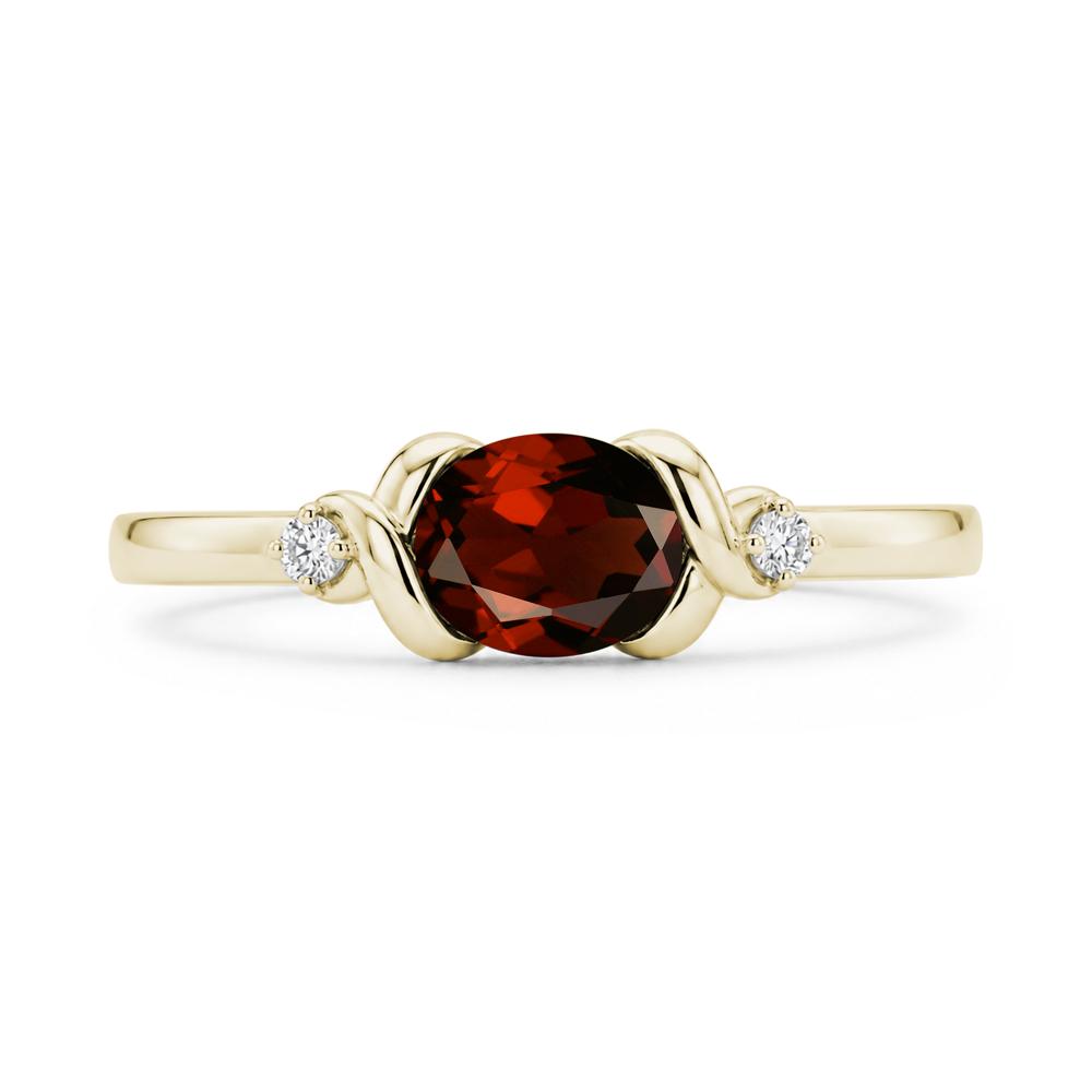 East West Oval Shaped Sapphire Twisted Ring - LUO Jewelry #gemstone_Garnet