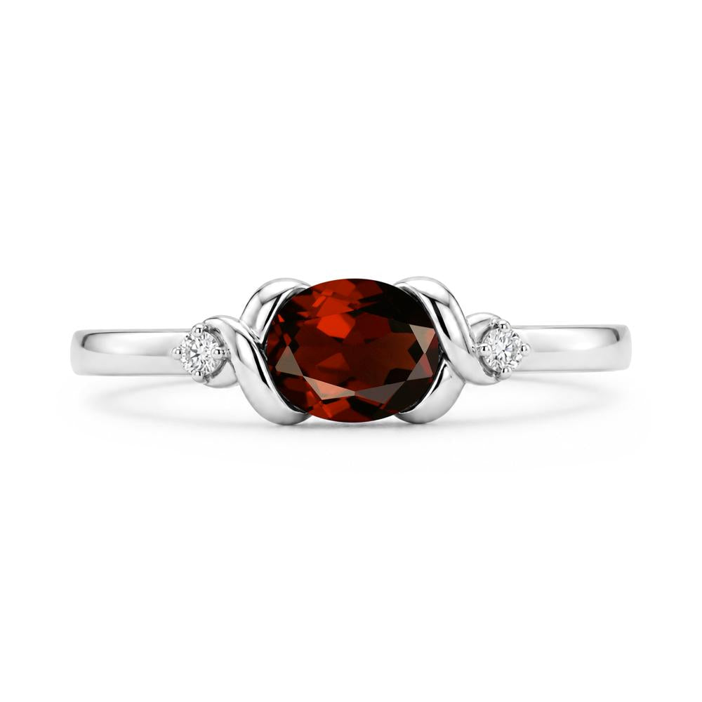 East West Oval Shaped Sapphire Twisted Ring - LUO Jewelry #gemstone_Garnet