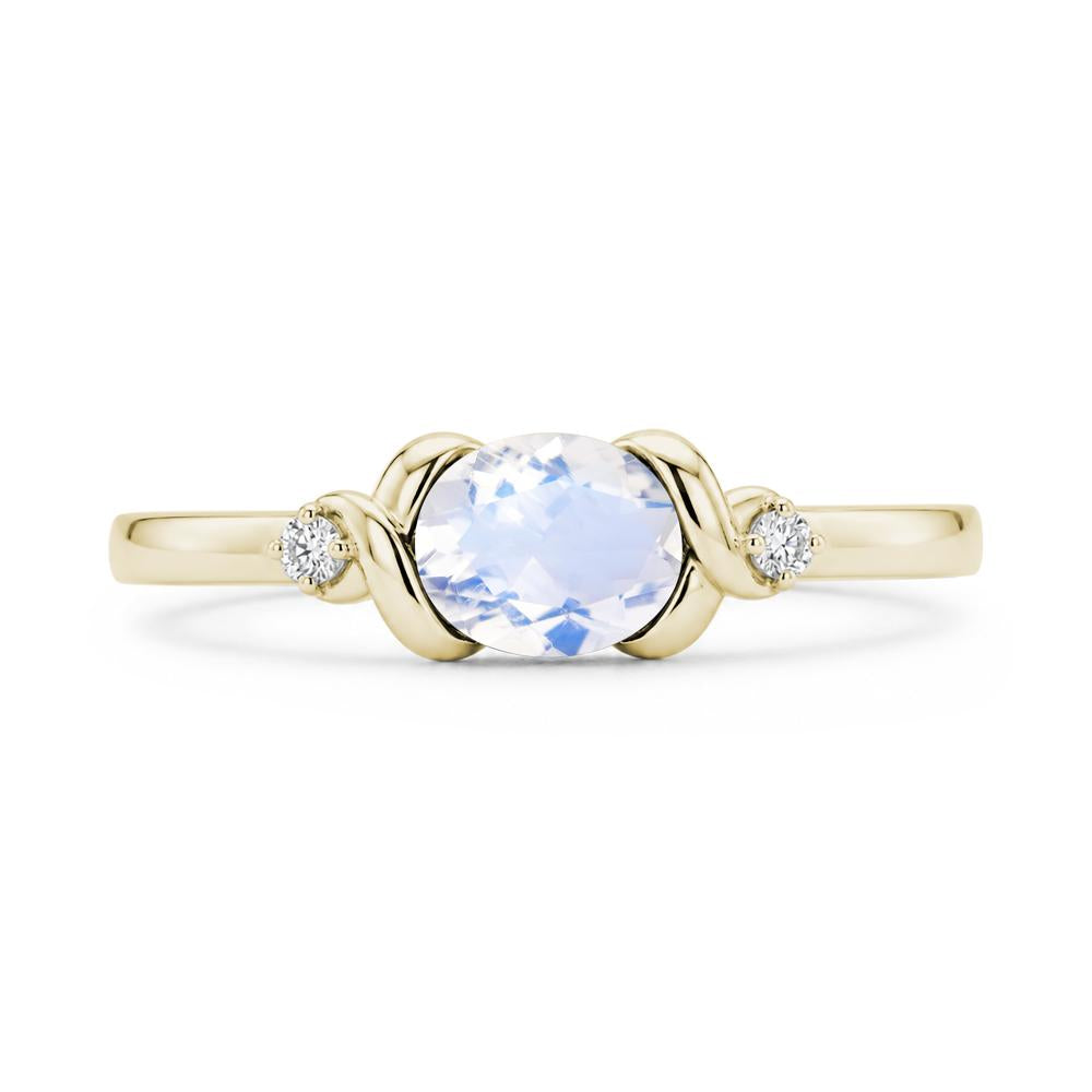 East West Oval Shaped Sapphire Twisted Ring - LUO Jewelry #gemstone_Moonstone