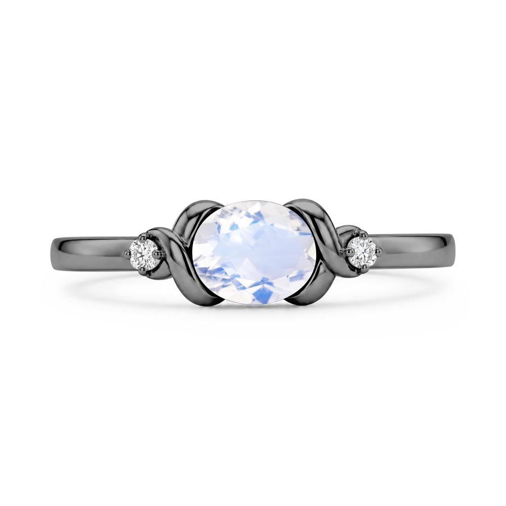 East West Oval Shaped Sapphire Twisted Ring - LUO Jewelry #gemstone_Moonstone