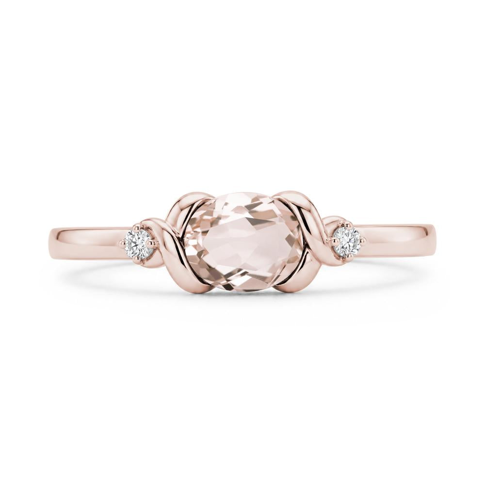 East West Oval Shaped Sapphire Twisted Ring - LUO Jewelry #gemstone_Morganite
