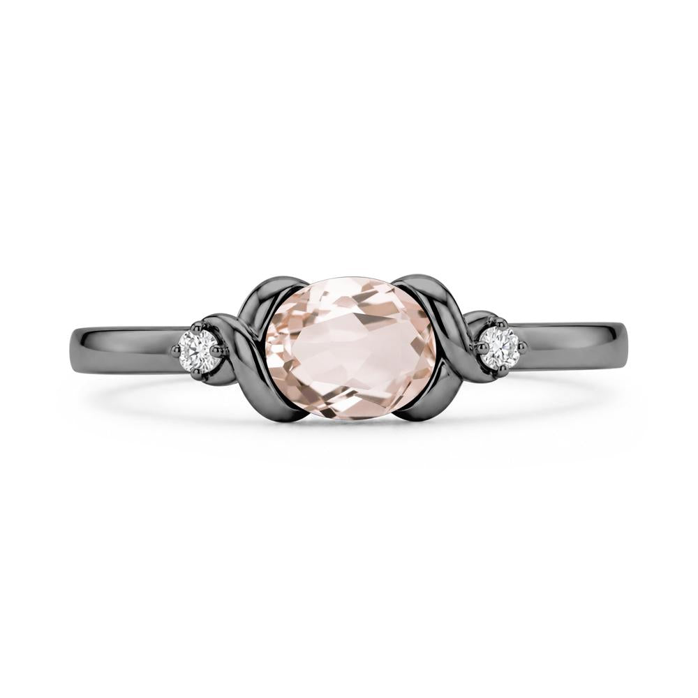 East West Oval Shaped Sapphire Twisted Ring - LUO Jewelry #gemstone_Morganite