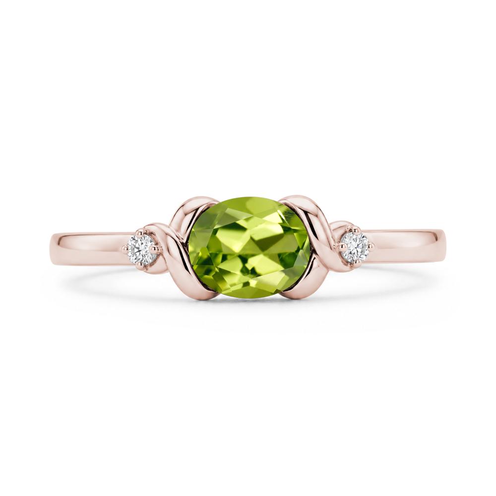 East West Oval Shaped Sapphire Twisted Ring - LUO Jewelry #gemstone_Peridot