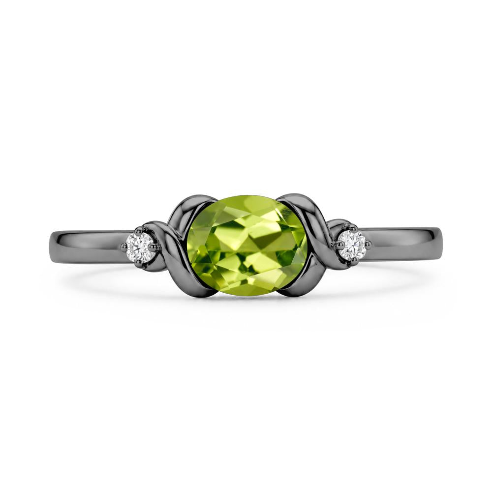 East West Oval Shaped Sapphire Twisted Ring - LUO Jewelry #gemstone_Peridot